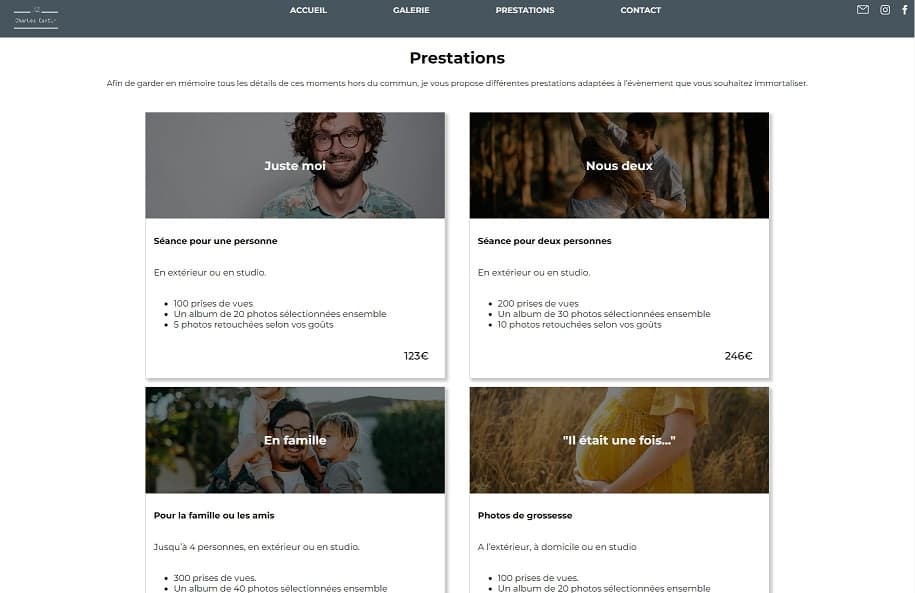 capture d'écran du site Charles Cantin vous photographie